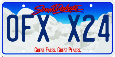 SD license plate 0FXX24