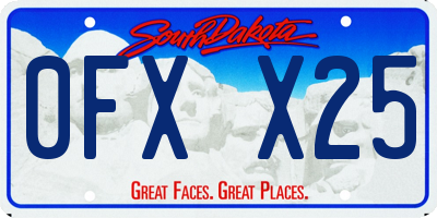 SD license plate 0FXX25