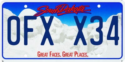 SD license plate 0FXX34