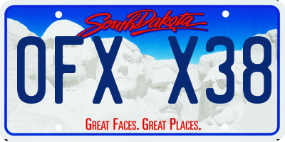 SD license plate 0FXX38