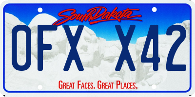 SD license plate 0FXX42