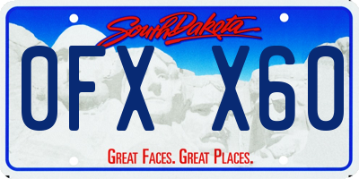 SD license plate 0FXX60