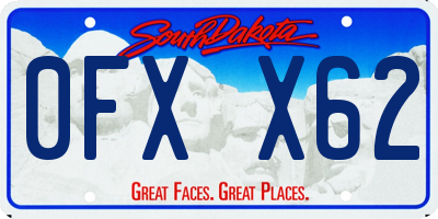 SD license plate 0FXX62
