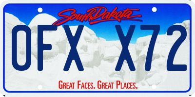 SD license plate 0FXX72