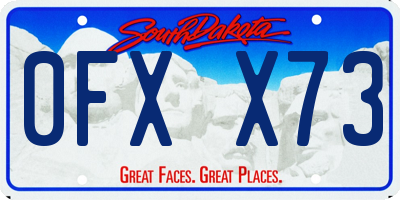 SD license plate 0FXX73