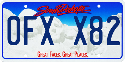 SD license plate 0FXX82