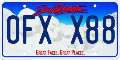 SD license plate 0FXX88