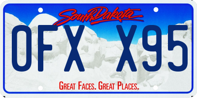 SD license plate 0FXX95