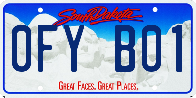 SD license plate 0FYB01