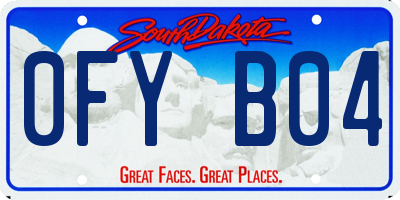 SD license plate 0FYB04