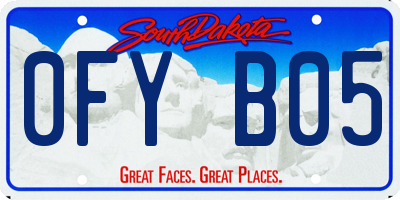 SD license plate 0FYB05