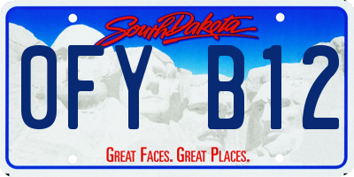 SD license plate 0FYB12