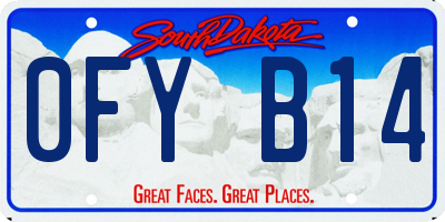 SD license plate 0FYB14