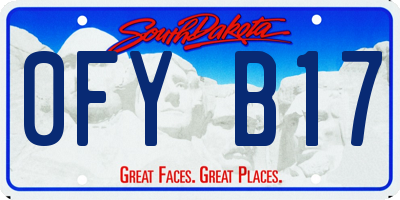 SD license plate 0FYB17