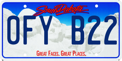 SD license plate 0FYB22