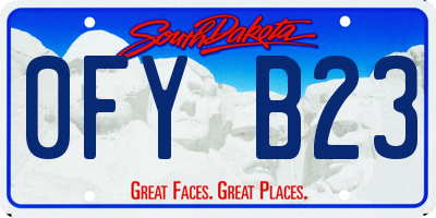 SD license plate 0FYB23