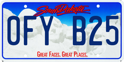 SD license plate 0FYB25