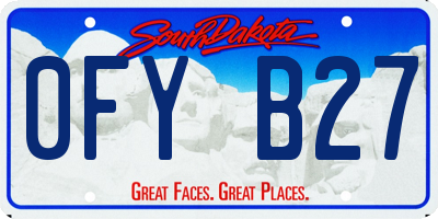 SD license plate 0FYB27