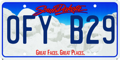 SD license plate 0FYB29