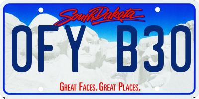 SD license plate 0FYB30