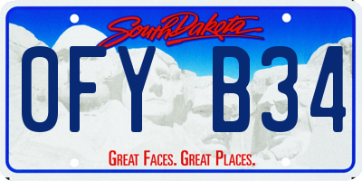 SD license plate 0FYB34