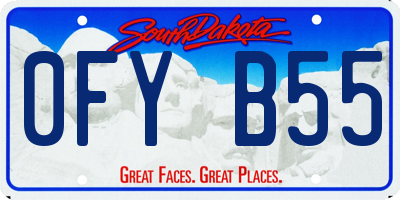 SD license plate 0FYB55