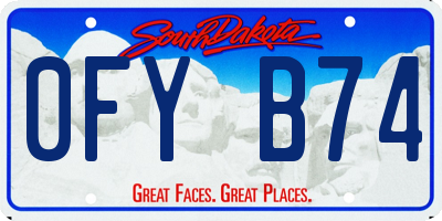 SD license plate 0FYB74