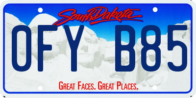 SD license plate 0FYB85