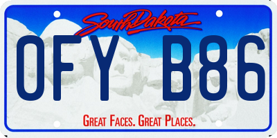 SD license plate 0FYB86