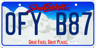 SD license plate 0FYB87