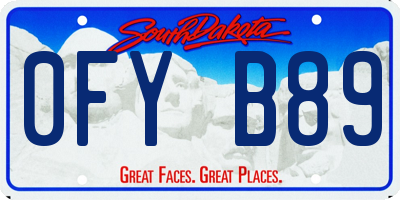 SD license plate 0FYB89