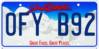 SD license plate 0FYB92