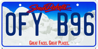 SD license plate 0FYB96