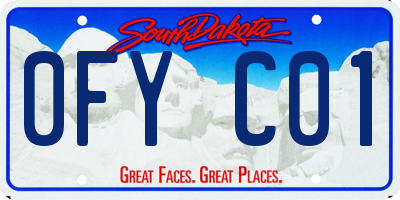SD license plate 0FYC01
