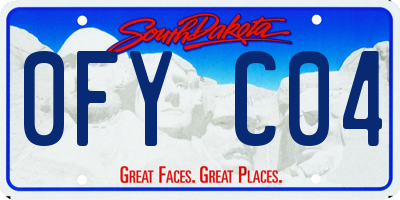 SD license plate 0FYC04