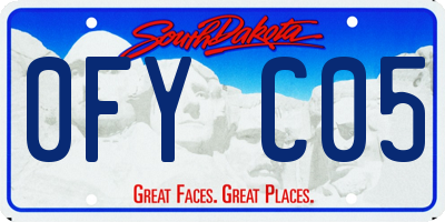SD license plate 0FYC05