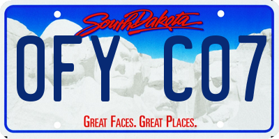 SD license plate 0FYC07