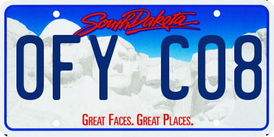 SD license plate 0FYC08