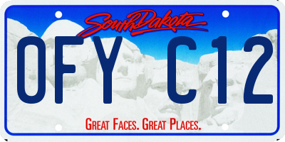 SD license plate 0FYC12