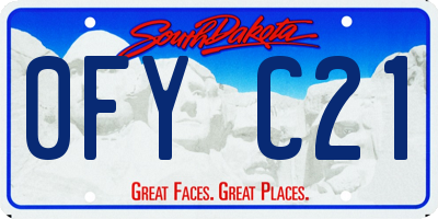 SD license plate 0FYC21
