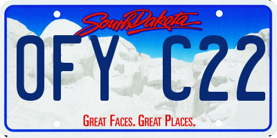 SD license plate 0FYC22