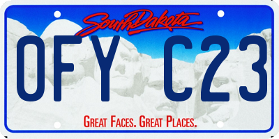 SD license plate 0FYC23