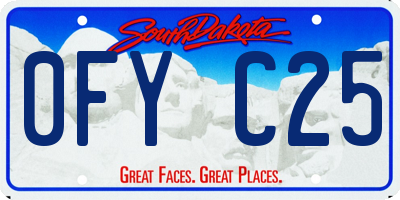 SD license plate 0FYC25
