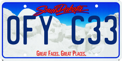 SD license plate 0FYC33
