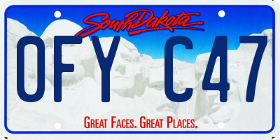 SD license plate 0FYC47