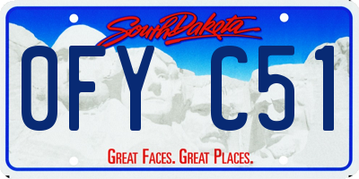 SD license plate 0FYC51