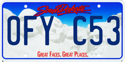 SD license plate 0FYC53
