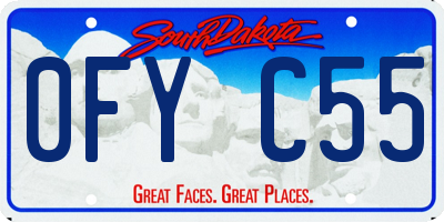 SD license plate 0FYC55