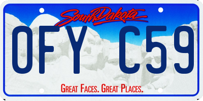 SD license plate 0FYC59
