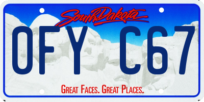 SD license plate 0FYC67